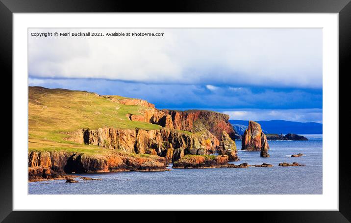 The Drongs Shetland Coast Scotland Framed Mounted Print by Pearl Bucknall
