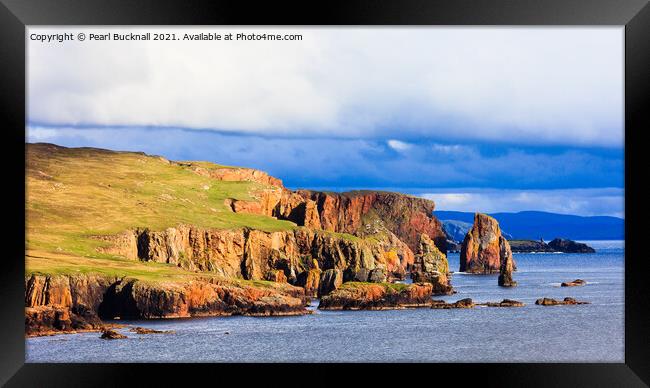 The Drongs Shetland Coast Scotland Framed Print by Pearl Bucknall