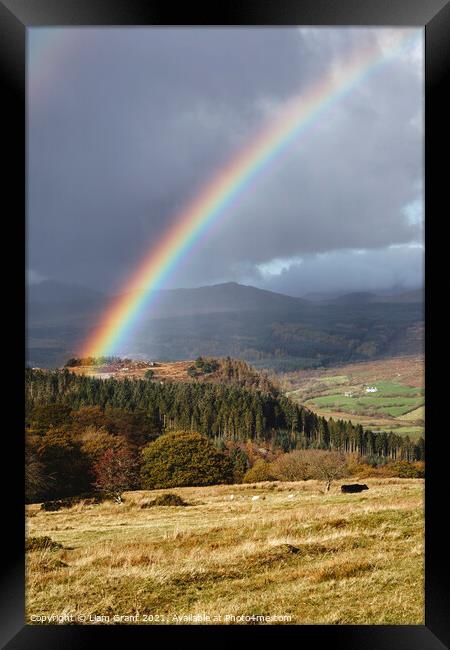 Rainbow over Hafodgwenllian. Snowdonia, Wales, UK. Framed Print by Liam Grant