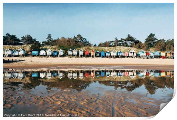 Beach huts. Wells-next-the-sea, Norfolk, UK. Print by Liam Grant