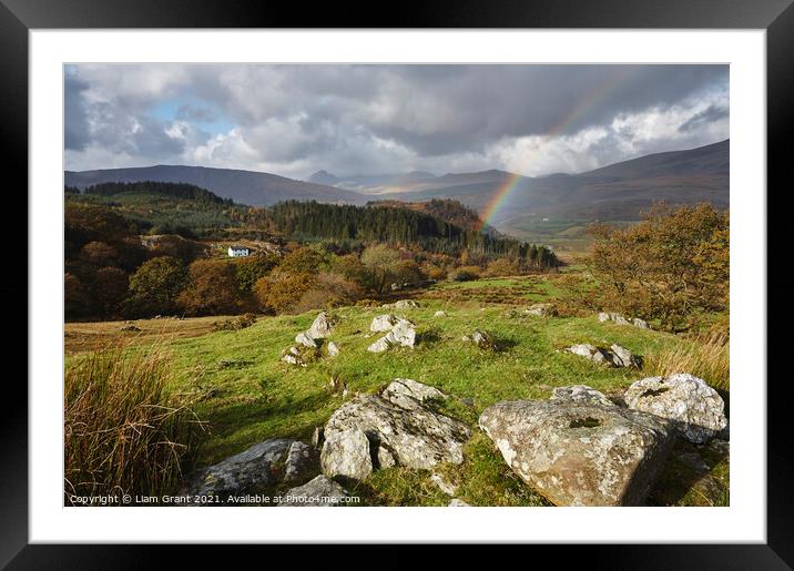 Rainbow over Hafodgwenllian. Snowdonia, Wales, UK. Framed Mounted Print by Liam Grant