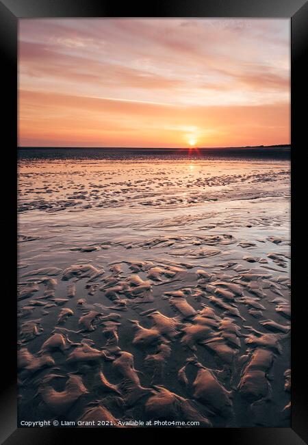 Sunrise on Old Hunstanton beach. Norfolk, UK. Framed Print by Liam Grant