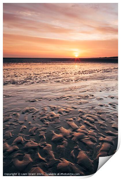 Sunrise on Old Hunstanton beach. Norfolk, UK. Print by Liam Grant