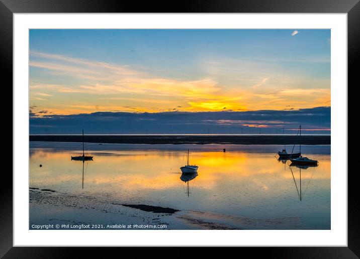 Sunset over Liverpool Bay Framed Mounted Print by Phil Longfoot