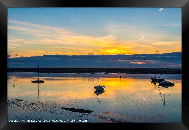 Sunset over Liverpool Bay Framed Print by Phil Longfoot