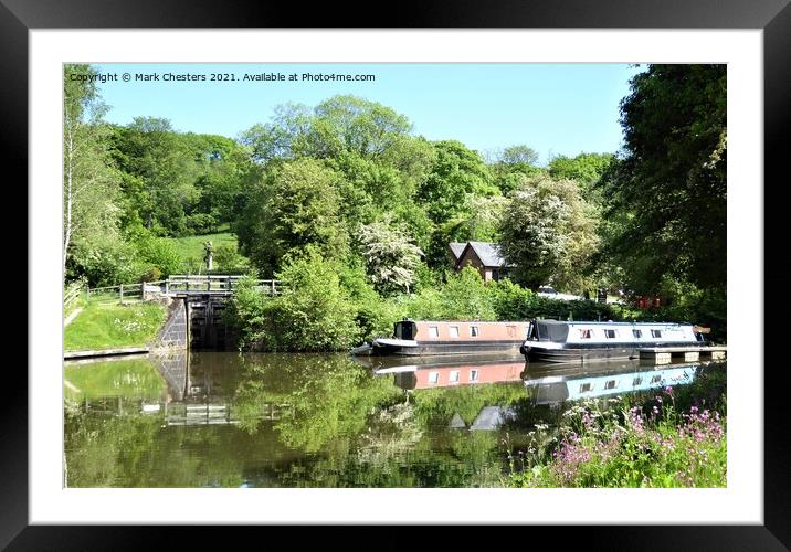 Serene Canal Haven Framed Mounted Print by Mark Chesters