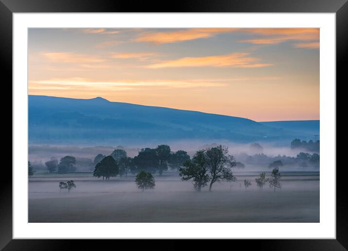 Hope Valley Trees at dawn Framed Mounted Print by John Finney