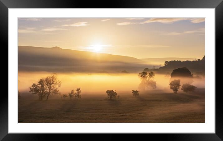 Hope Valley June sunrise Framed Mounted Print by John Finney