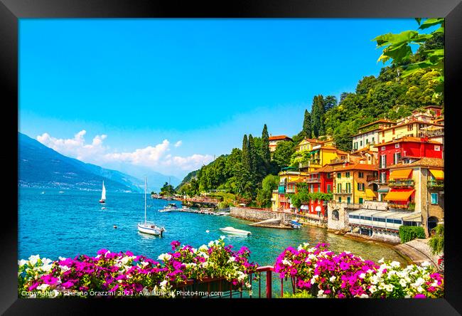Varenna town, Como Lake district. Italy Framed Print by Stefano Orazzini