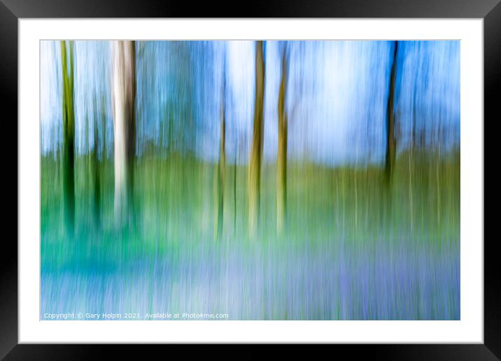 Bluebell wood abstract  Framed Mounted Print by Gary Holpin
