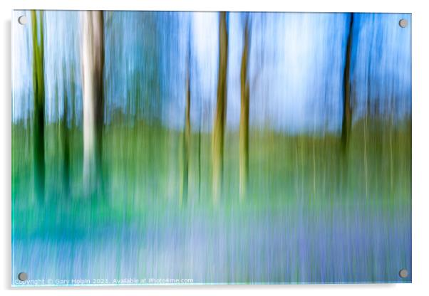 Bluebell wood abstract  Acrylic by Gary Holpin