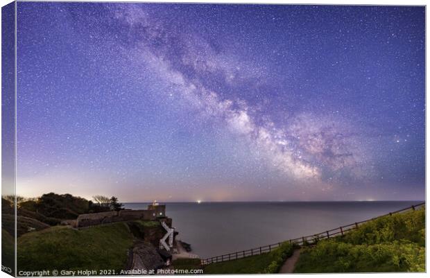 Milky Way over Sidmouth Canvas Print by Gary Holpin