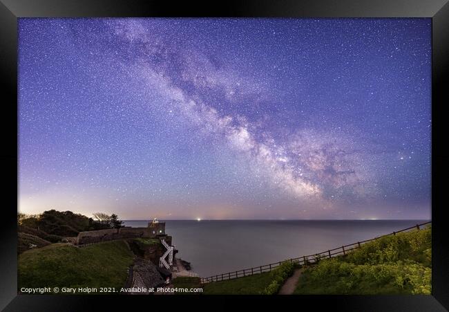 Milky Way over Sidmouth Framed Print by Gary Holpin