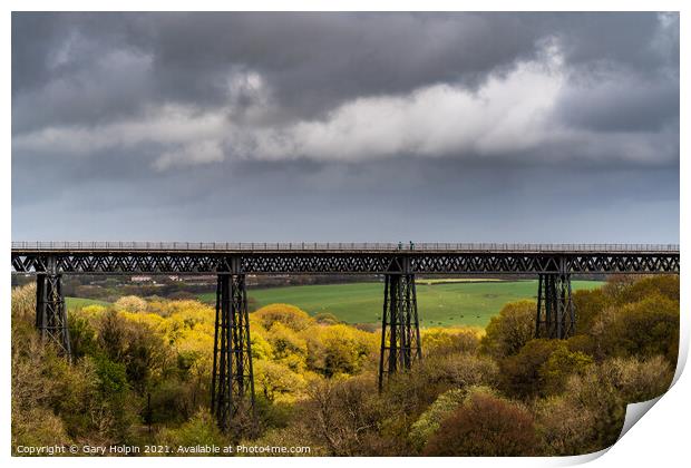 Stormy light over the Meldon Viaduct, Dartmoor Print by Gary Holpin