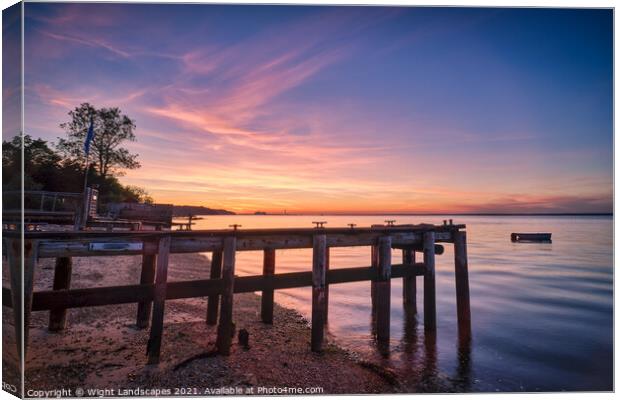 Woodside Bay Sunset Canvas Print by Wight Landscapes