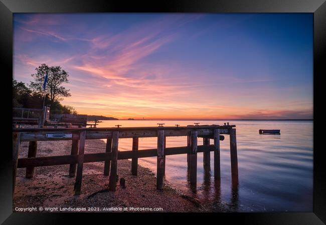 Woodside Bay Sunset Framed Print by Wight Landscapes