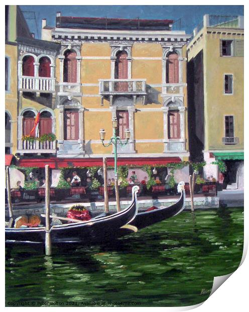 Grand Canal, Venice. Prints from my original artwork.  Print by Peter Bolton