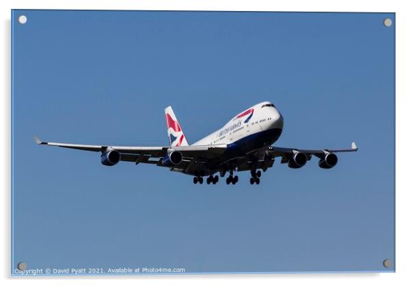 British Airways Boeing 747-436        Acrylic by David Pyatt