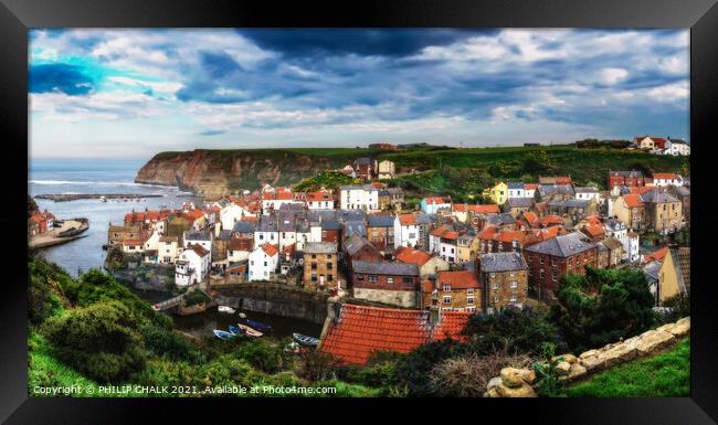 Staithes panorama 534  Framed Print by PHILIP CHALK