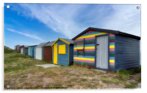 Hopeman Beach Huts Acrylic by Alan Simpson