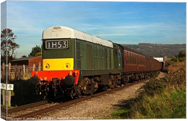 Class 20 Diesel locomotive no. D8137 (TOPS 20137) at Southam Lane, Gloucestershire Warwickshire Railway Canvas Print by Richard J. Kyte