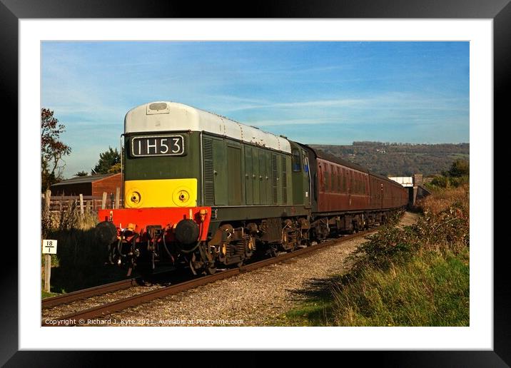 Class 20 Diesel locomotive no. D8137 (TOPS 20137) at Southam Lane, Gloucestershire Warwickshire Railway Framed Mounted Print by Richard J. Kyte