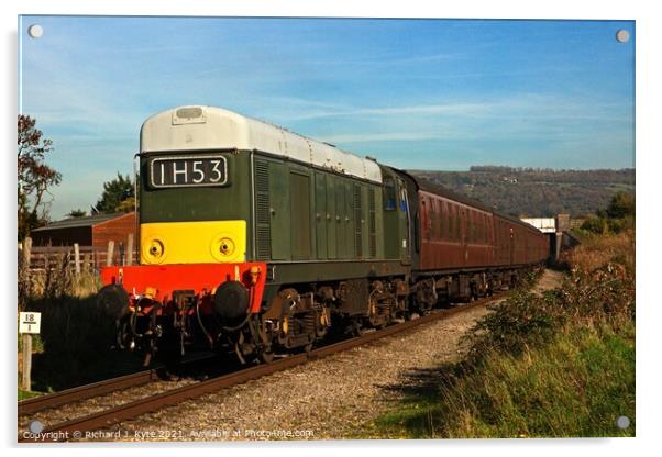 Class 20 Diesel locomotive no. D8137 (TOPS 20137) at Southam Lane, Gloucestershire Warwickshire Railway Acrylic by Richard J. Kyte