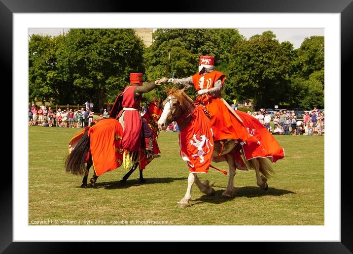 Clash of Cavalry at the Battle of Evesham 2018 Re-enactment Framed Mounted Print by Richard J. Kyte
