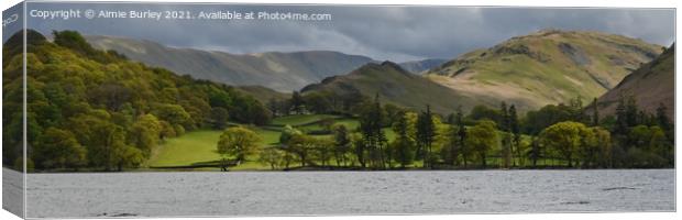 Ullswater, Lake District panoramic Canvas Print by Aimie Burley