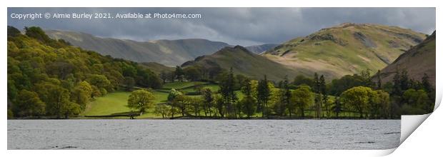 Ullswater, Lake District panoramic Print by Aimie Burley
