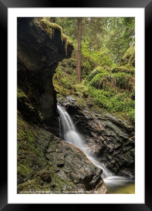 Large Pucks Glen Waterfall Framed Mounted Print by Ronnie Reffin