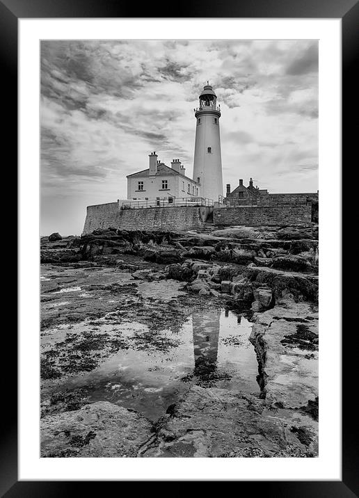 St. Mary's in Black & White Framed Mounted Print by Kevin Tate