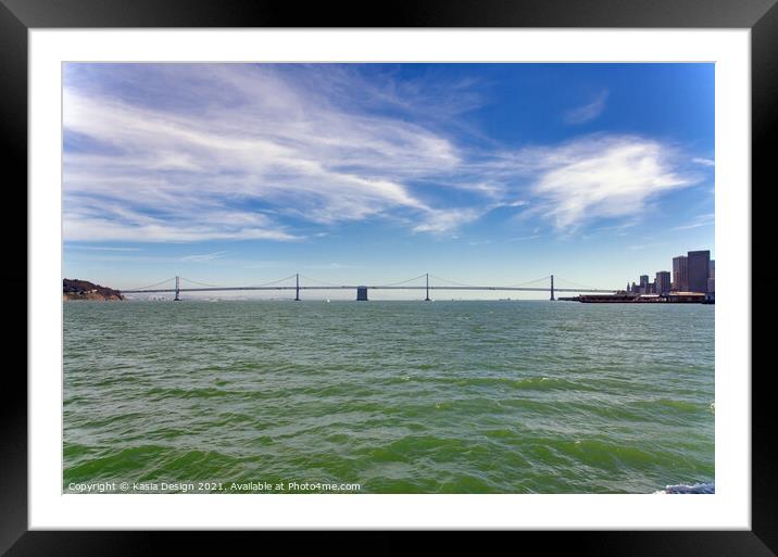 Oakland Bridge, San Francisco Bay Framed Mounted Print by Kasia Design