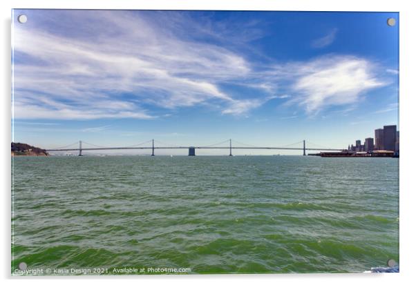 Oakland Bridge, San Francisco Bay Acrylic by Kasia Design