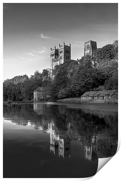 Cathedral reflection in black & white Print by Kevin Tate