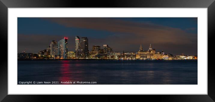 Liverpool Shines Framed Mounted Print by Liam Neon