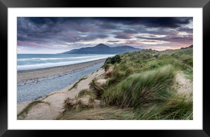 Murlough Beach Sand Dunes Mourne Mountains Norther Framed Mounted Print by Chris Curry