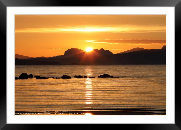 Sunrise over the Mountain of Suilven, NW Coast of Scotland Framed Mounted Print by David Forster