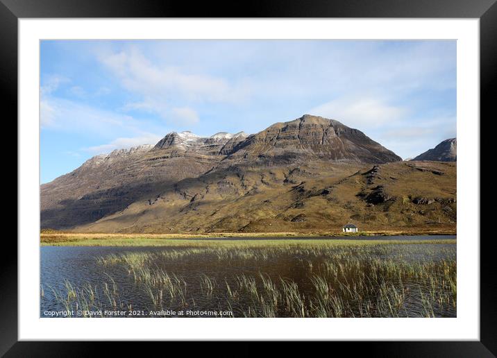 The Mountain of Liathach with a Dusting of Spring Snow Viewed ac Framed Mounted Print by David Forster