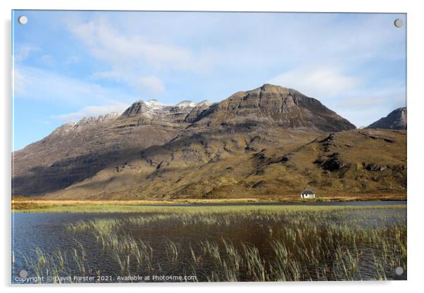 The Mountain of Liathach with a Dusting of Spring Snow Viewed ac Acrylic by David Forster