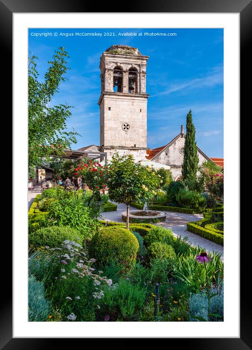 Garden of St Lawrence Monastery, Sibenik, Croatia Framed Mounted Print by Angus McComiskey