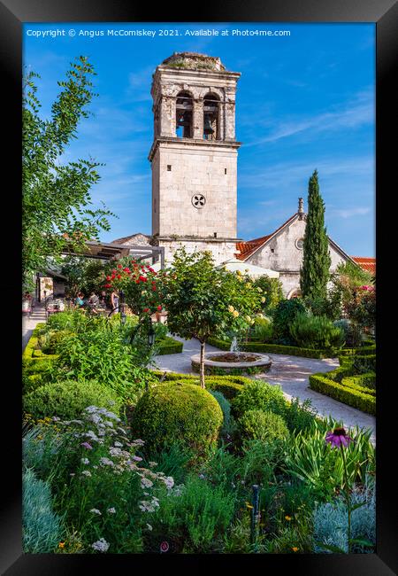 Garden of St Lawrence Monastery, Sibenik, Croatia Framed Print by Angus McComiskey