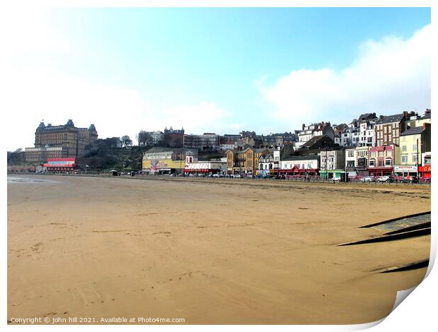 Seafront in November, Scarborough, Yorkshire, UK. Print by john hill