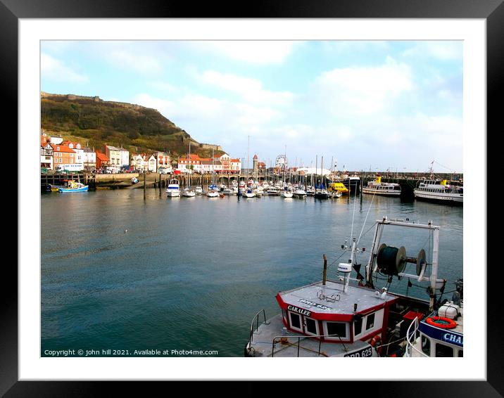 The Harbour, Scarborough, Yorkshire. Framed Mounted Print by john hill