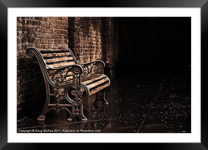 Park bench Framed Mounted Print by Doug McRae
