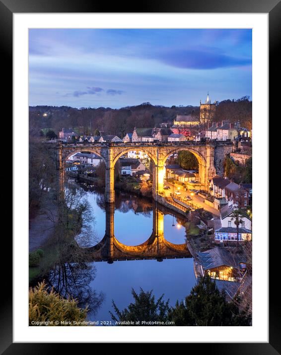 Knaresborough Viaduct at Dusk Framed Mounted Print by Mark Sunderland