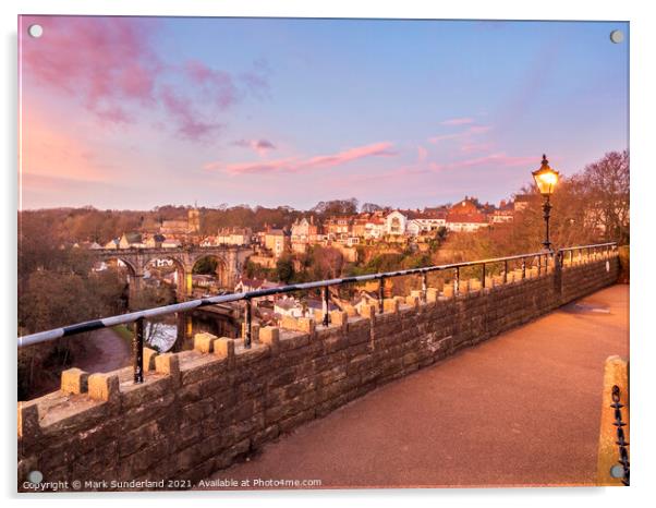 Knaresborough Viaduct at Dusk Acrylic by Mark Sunderland