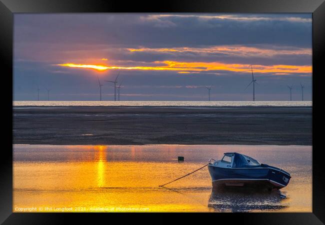 Tranquil sunset near Meols Wirral England Framed Print by Phil Longfoot