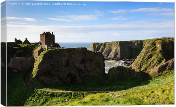 Dunnottar Castle on Scottish Coast Scotland Canvas Print by Pearl Bucknall