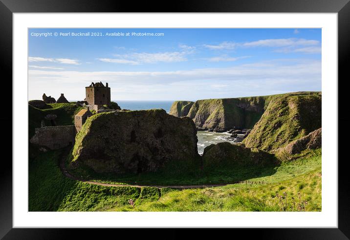 Dunnottar Castle on Scottish Coast Scotland Framed Mounted Print by Pearl Bucknall